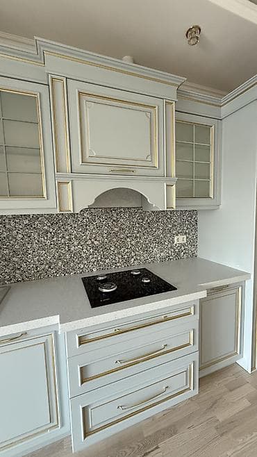 шкафы для кухни б у: Кухонный гарнитур, Б/у, цвет - Голубой, МДФ, Самовывоз — 6