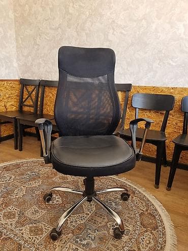 игровое коесло: Офисное кресло, С колесиками, цвет - Черный — 7