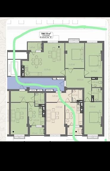 Үй куруучулардан жаңы конуштар: 3 бөлмө, 104 м², Элитка, 3 кабат — 2