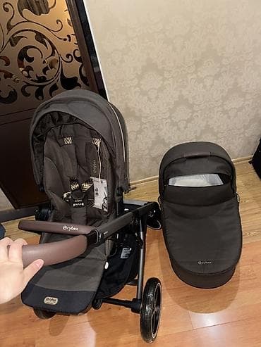 Детский мир: Коляска Cybex 2-в-1: прогулочный блок + люлька В отличном состоянии — 1