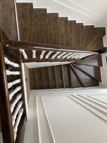 набор инструментов для дома: Деревянная лестница Для дома, Бесплатная доставка, Вид дерева: Кара Жыгач, Стиль: Классический — 15