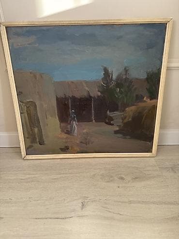 живопись графика: Живописное полотно маслом на холсте в деревянной раме. Атмосферный — 1