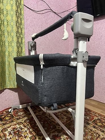 игровая площадка купить: Детская прикроватная кроватка-колыбель Ining Baby с электронным — 4