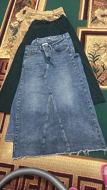 класические брюки: Юбка, Модель юбки: Прямая, Миди, Вельвет — 2