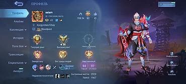 Значки: Игровой аккаунт Mobile Legends: Bang Bang Основное: - Ник: salam (ID — 1