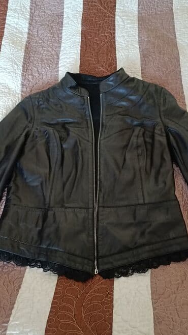 Натуральная двухсторонная кожанная куртка на весну и осень Очень