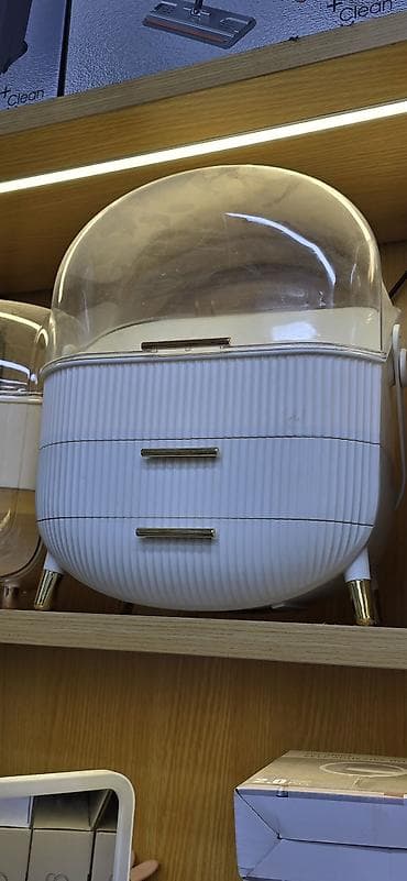 Органайзер для косметики с пылезащитным куполом - Настольный бокс для