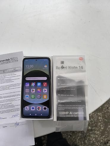 Redmi, Redmi Note 14, Б/у, 256 ГБ, цвет - Голубой, 2 SIM