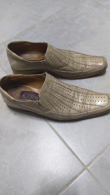 балыкчы пляж: Мужские туфли, 41, Б/у, цвет - Бежевый, Самовывоз — 2