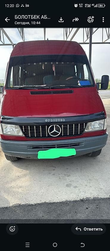 Mercedes-Benz Спринтер: 1999 г., 2.9 л, Механика, Бус at lalafo.kg Mercedes-Benz Спринтер: 1999 г., 2.9 л, Механика, Бус