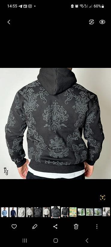 спец одежда бу: Худи с объёмным бархатистым орнаментом - Модель: утеплённое худи с — 5