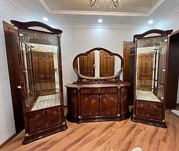 стилаж для книг: Гарнитур для зала, Б/у, Тумба под ТВ, МДФ, Самовывоз, цвет - Коричневый — 4