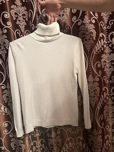 свитер с горлом мужской: Водолазка, Классическая модель, Трикотаж, Вязаная модель — 1