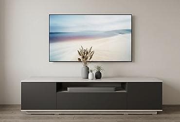 Мебель: Тумба и подставка для телевизора, Напольная, ЛДСП, Самовывоз, цвет - Серый — 1