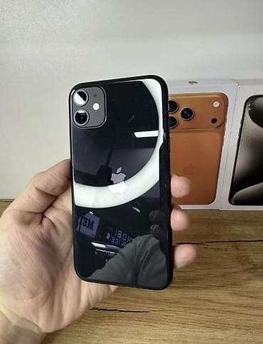 Apple iPhone: IPhone 11, Б/у, 128 ГБ, Черный, Коробка, 84 % — 1