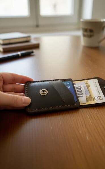 ремень кожаный мужской: Картхолдер, цвет - Коричневый, Новый, Унисекс — 2