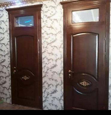 Межкомнатные и входные конструкции под дерево (тёмный орех): - Двери