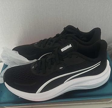 puma обувь: Кроссовки Puma (модель для бега) - Цвет: черный с белыми акцентами и — 3