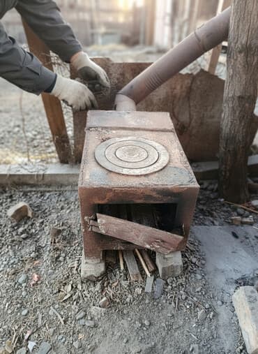 духовой шкаф для выпечки кондитерских изделий: Печка-буржуйка с варочной поверхностью - Топка на твердом топливе — 1