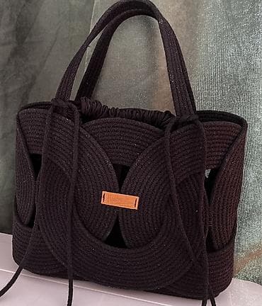 Сумка ручная работа из полиэфирного шнура 5 мм ширина 38 высота 24 at lalafo.kg Сумка ручная работа из полиэфирного шнура 5 мм ширина 38 высота 24