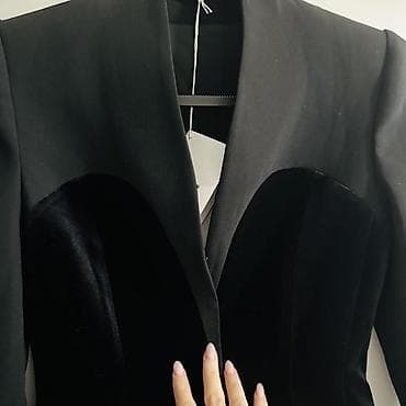 спартивка муж: Жакет женский с бархатными вставками, черный в новом состоянии размер — 6