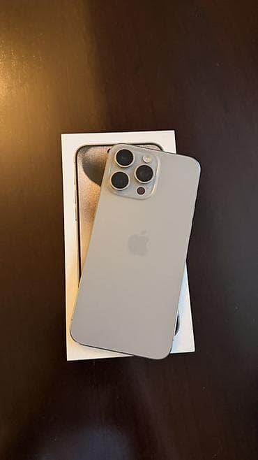 IPhone 15 Pro, Б/у, 256 ГБ, Natural Titanium, Коробка, 85 %