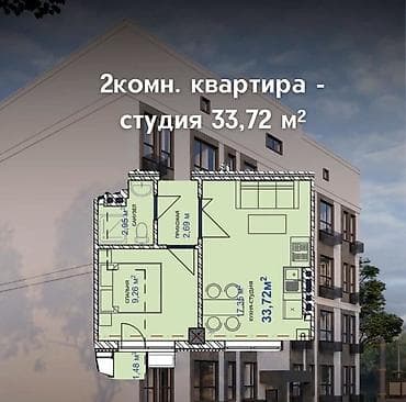 Новостройки от застройщика: 2 комнаты, 33 м² — 4