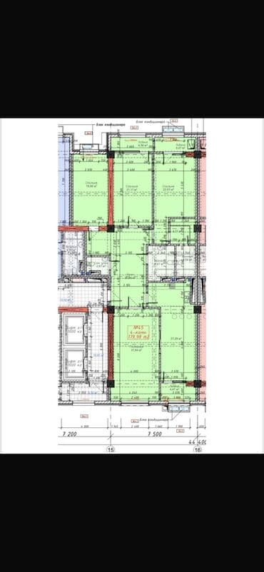 паливной земля: 4 комнаты, 180 м², Элитка, 16 этаж, ПСО (под самоотделку) — 2