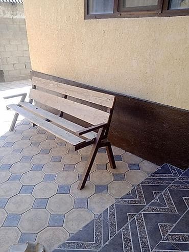пруд для рыбы: Скамейка Дерево, Со спинкой, Без крыши — 1