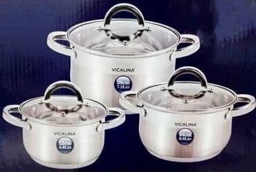 набор кухонных ножей: Бесплатная доставка доставка по городу Бесплатная 😊 Набор кастрюль — 3