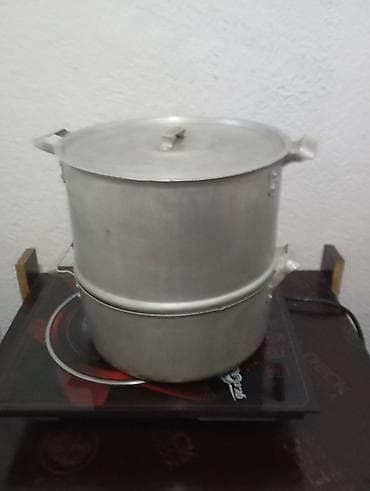 Алюминиевая мантоварка /кастрюля для готовки на пару, двухъярусная, с