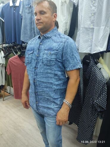 брендовые мужские спортивные костюмы из турции: Рубашка мужская брендовая Буффало, ткань тонкая джинса хб размер — 2