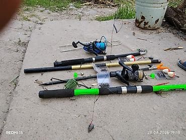 жмых для рыбалки: Удочкалар сатылат. колдонбой турган комплект кручоктор 4 пачка донка 3 — 3