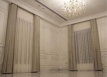 Комплект штор, С тюлем в комплекте, Готовое изделие, Для зала