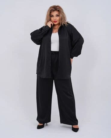 прокат мужских костюмов [возьми на прокат] бишкек фото: Стильный женский комплект в черном цвете для размеров plus size. с — 7