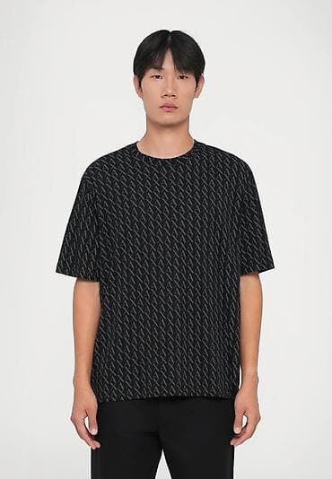 кепка armani: Футболка мужская Armani Exchange - Цвет: черный с мелким монохромным — 2