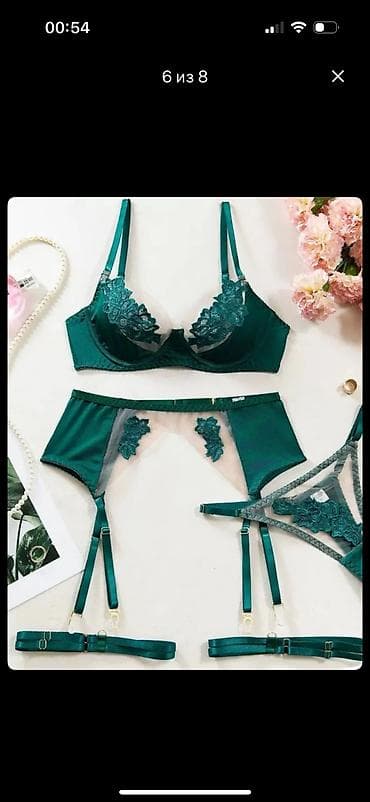 насадки для член: Комплект, Бюстгальтер, Сатин, С кружевом — 2