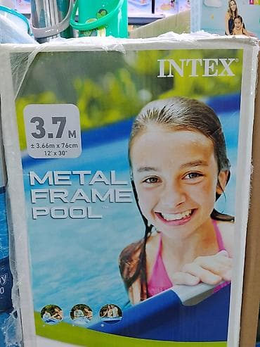 Каркасный бассейн Intex Metal Frame Pool - Диаметр: 3,7 м (≈3,66 м) at lalafo.kg Каркасный бассейн Intex Metal Frame Pool - Диаметр: 3,7 м (≈3,66 м)
