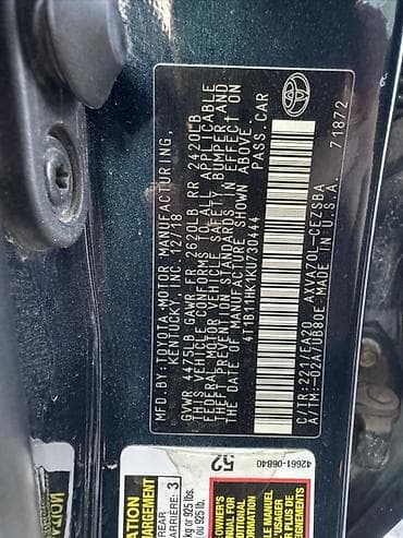 hunday gets: Toyota Camry: 2018 г., 2.5 л, Типтроник, Бензин, Седан — 8