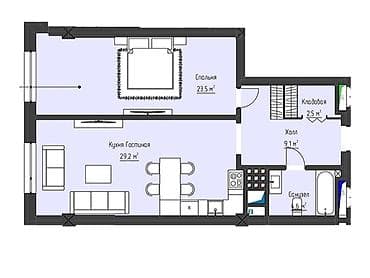 минимаркет: 2 комнаты, 68 м², Элитка, 3 этаж, Готовая ПСО (под самоотделку) — 10