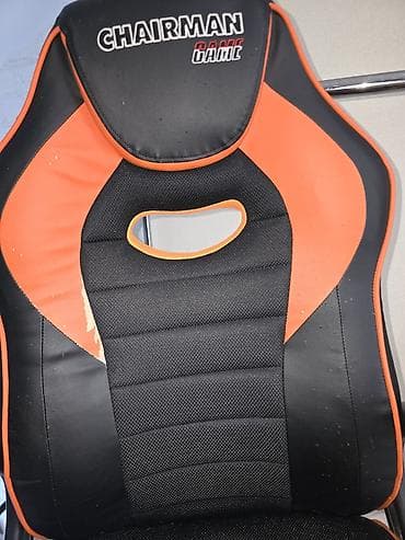 Столдор: Оюн үчүн кресло, Колдонулган, Дөңгөлөктүү, түсү - Кара, Экокожа — 4