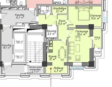калык акиева московская: 2 бөлмө, 78 м², Элитка, 14 кабат, Даяр ПСО (өзү оңдоп түзөтүп бүтүү үчүн) — 9