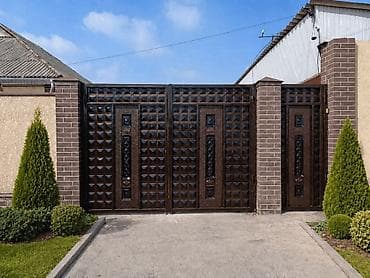 Распашные ворота: Стальные уличные ворота для частного дома - Материал: сталь — 6