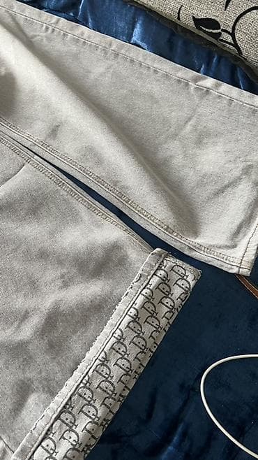 палаццо брюки мужские: Джинсы, Палаццо, Высокая талия, Вареные, S — 4