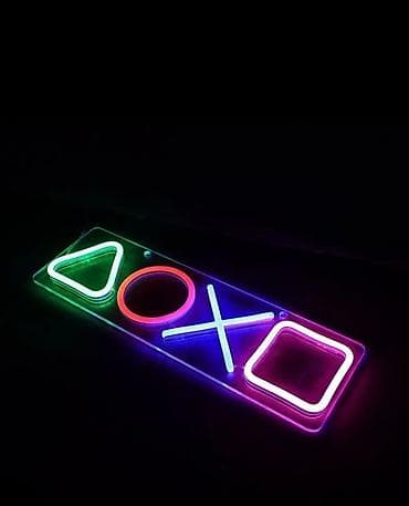 неоновые подсветки: Неоновая LED-вывеска “игровые символы” (треугольник, круг, крест — 2