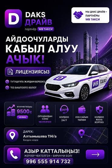 Требуется Водитель такси - С личным транспортом, Без опыта, Премии, Подработка