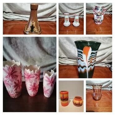 КРАСИВЫЙ НАБОР ИЗ ТРЕХ ВАЗ. КРАСИВАЯ ВАЗА СОВЕТСКИХ ВРЕМЁН