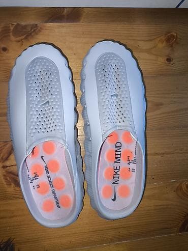найк: Шлепки Nike Mind 001(Почти новые)45 размер маломерка серого цвета — 2