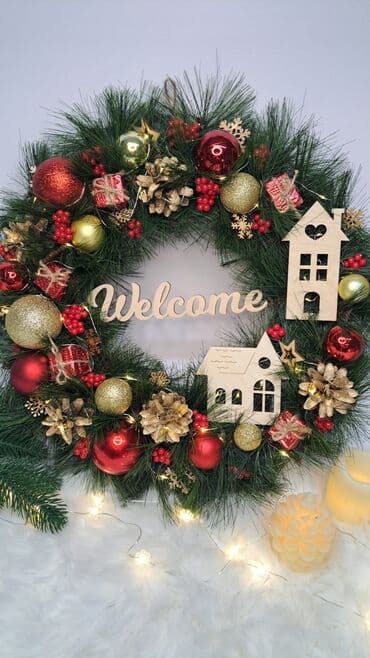 DecKsyu: Новогодние декоративные венки ручной работы веночеки на фото от at lalafo.kg DecKsyu: Новогодние декоративные венки ручной работы веночеки на фото от