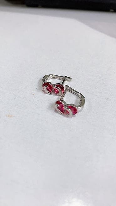 медные серьги: Серебряные серьги, Проба 925, Изумруд, Женские — 3